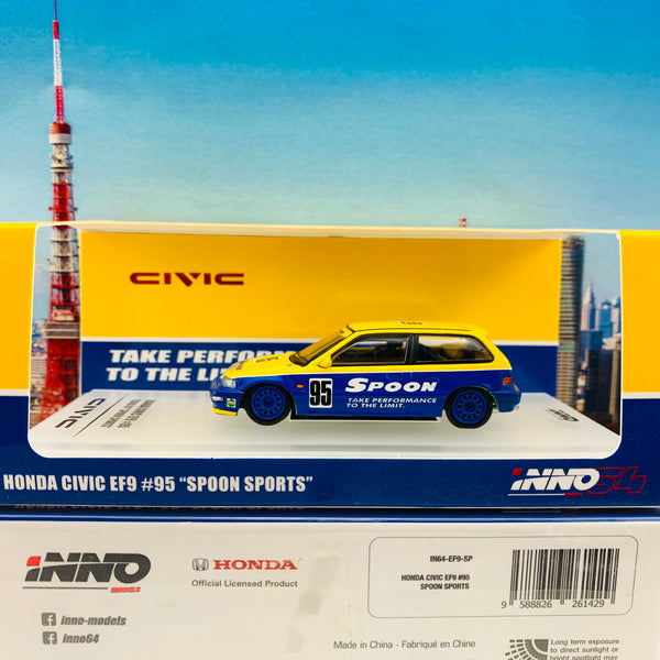 INNO64 1/64 HONDA CIVIC EF9 #95 Tuned By "SPOON SPORTS" IN64-EF9-SP