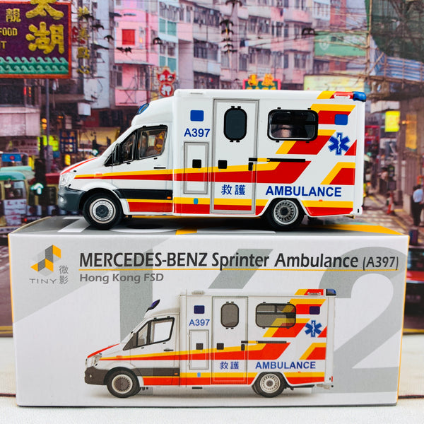 Tiny 微影 162 Mercedes-Benz Sprinter HKFSD Ambulance (A397) 平治救護車 ATC64619