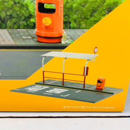 Tiny 微影 S5 1/18 Road Scene Bus Stop Diorama Set with Full Metallic Accessories ATS18008