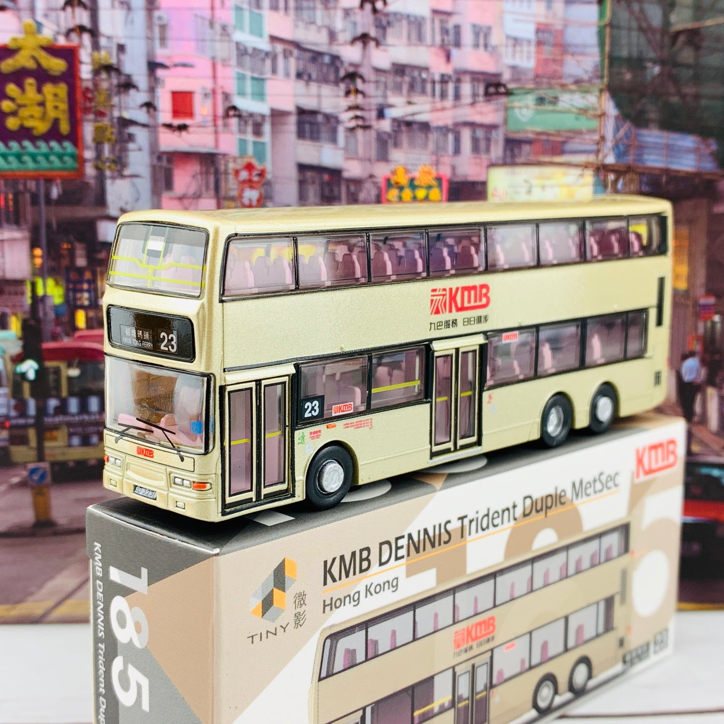 Tiny 微影 185 KMB Dennis Trident Duple MetSec 九巴丹尼士三叉戟-都普 (23 Kwun Tong Ferry 觀塘碼頭) KMB2019002