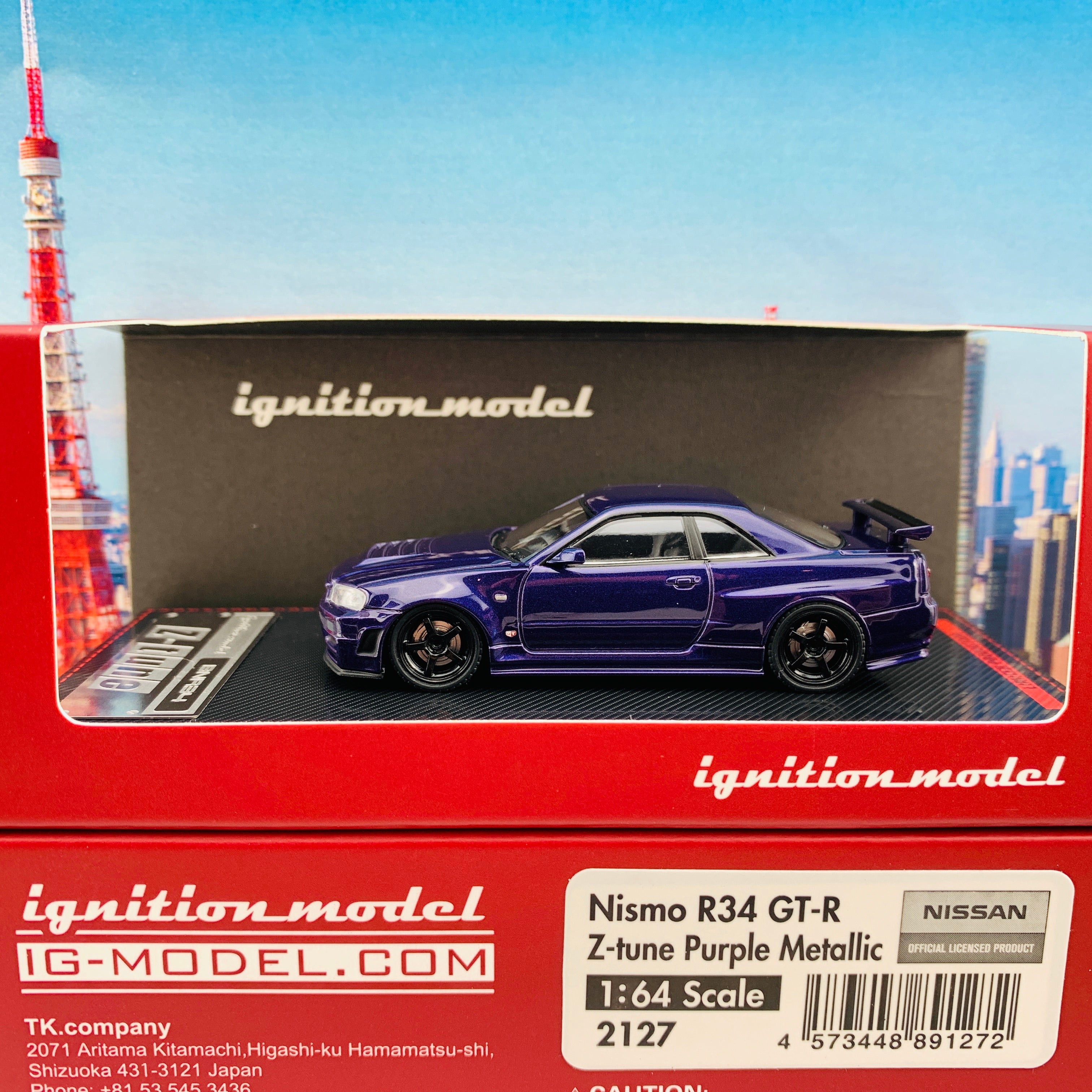 Ignition Model 1/64 Nismo R34 GTR Z-tune Purple Metallic IG2127