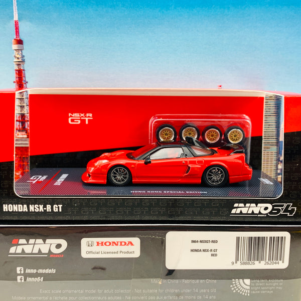 INNO64 HONDA NSX-R GT Hong Kong Special Edition RED with Extra Wheels IN64-NSXRGT-RED