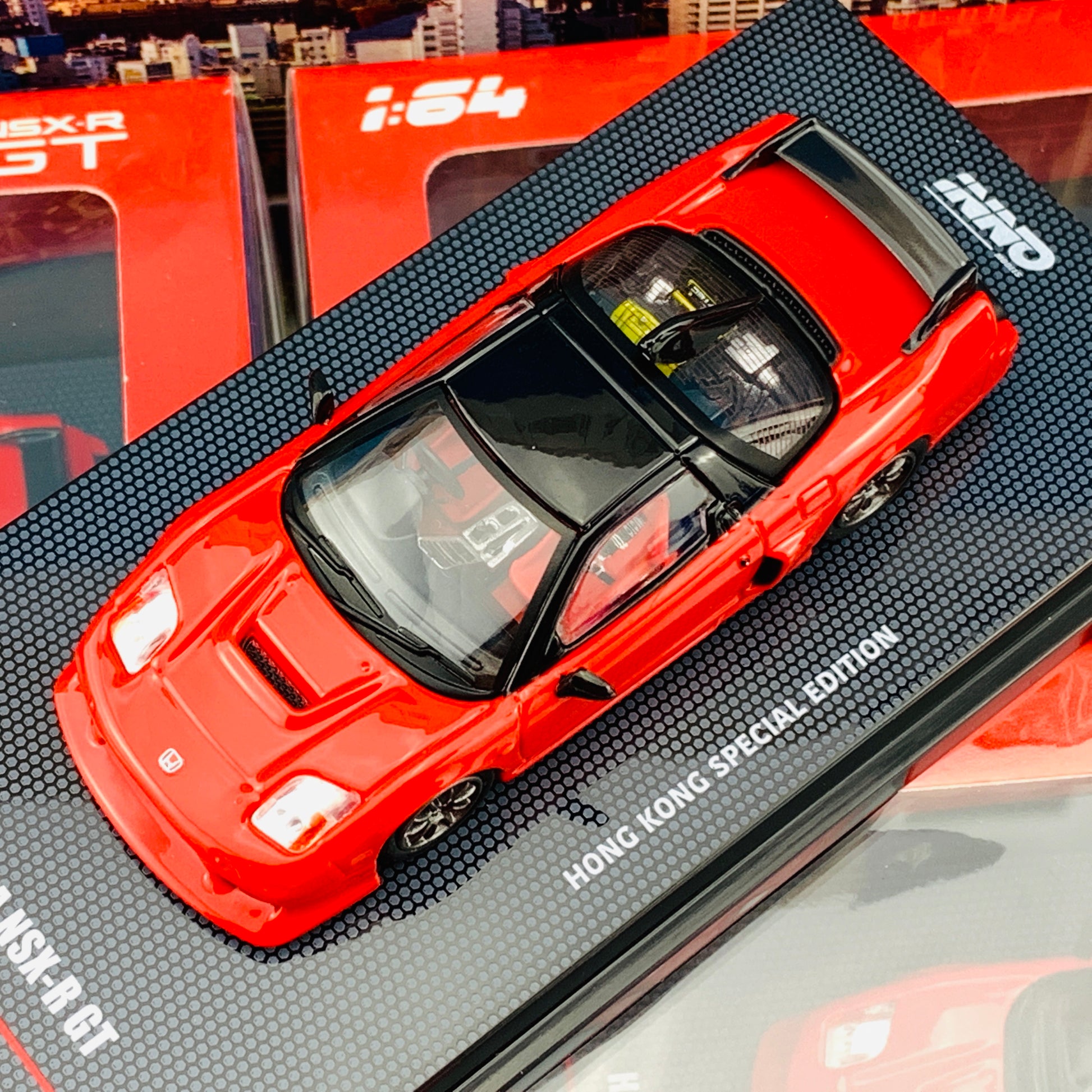 INNO64 HONDA NSX-R GT Hong Kong Special Edition RED with Extra Wheels IN64-NSXRGT-RED