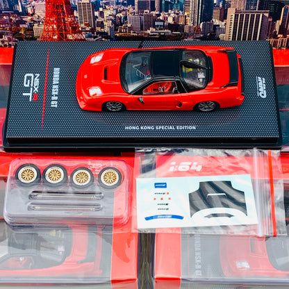 INNO64 HONDA NSX-R GT Hong Kong Special Edition RED with Extra Wheels IN64-NSXRGT-RED