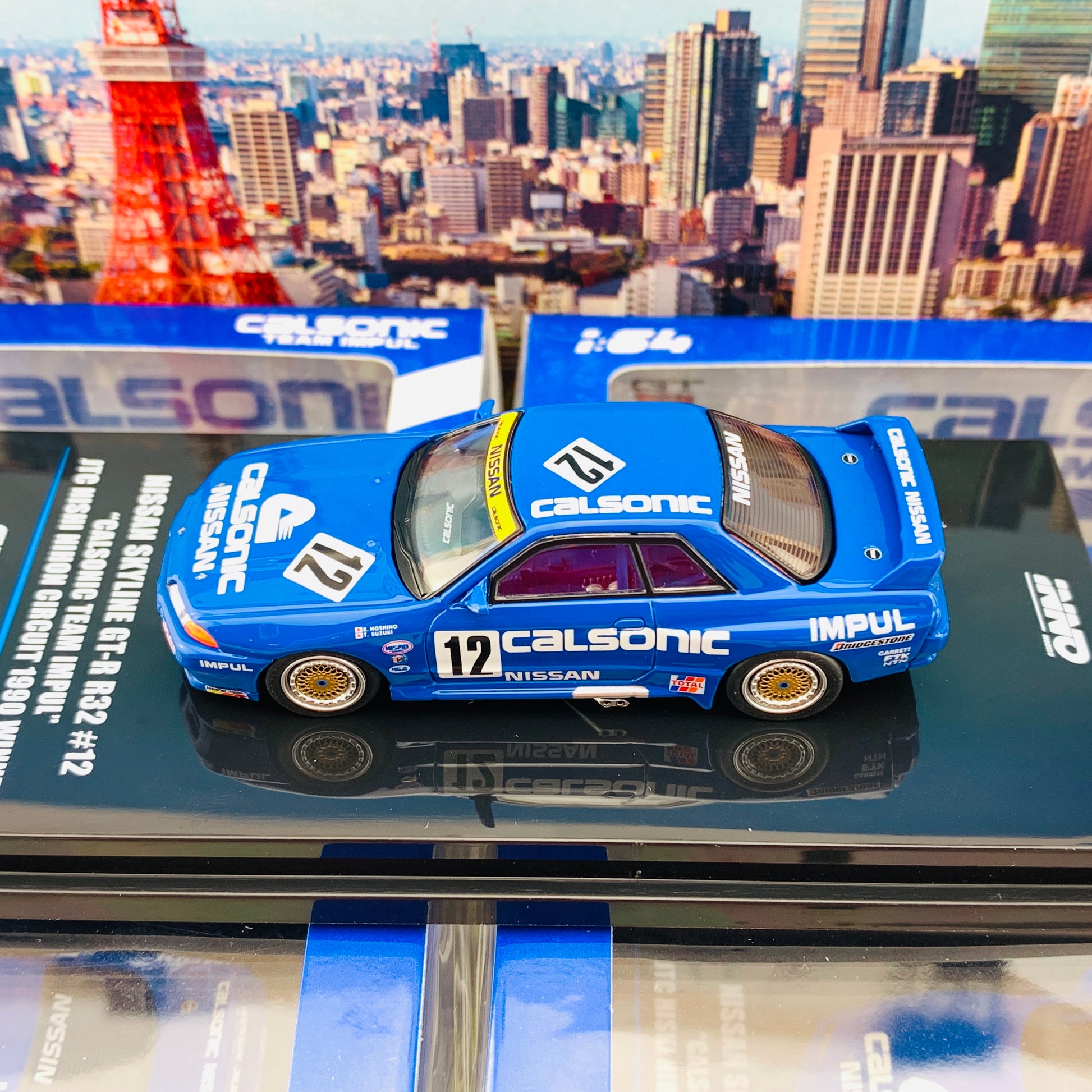 INNO64 NISSAN SKYLINE GTR R32 #12 CALSONIC JTC 1990 IN64-R32-CA12