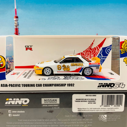 INNO64 Nissan Skyline GTR R32 #9 "Singha National Panasonic" APTCC 1992 IN64-R32-SIN92