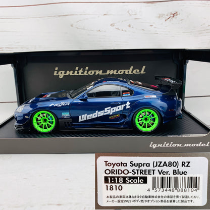 Ignition Model 1/18 Toyota Supra JZA80 RZ ORIDO-STREET Version Blue IG1810