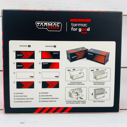 Tokyo Station Exclusive Package - Tarmac Works 1/64 Honda Civic Type R EK9 Super Taikyu 2000 Class 4 Champion #54 T64-010-ADV and Tarmac Works 1/64 Containers Set - ADVAN T64C-001-ADV