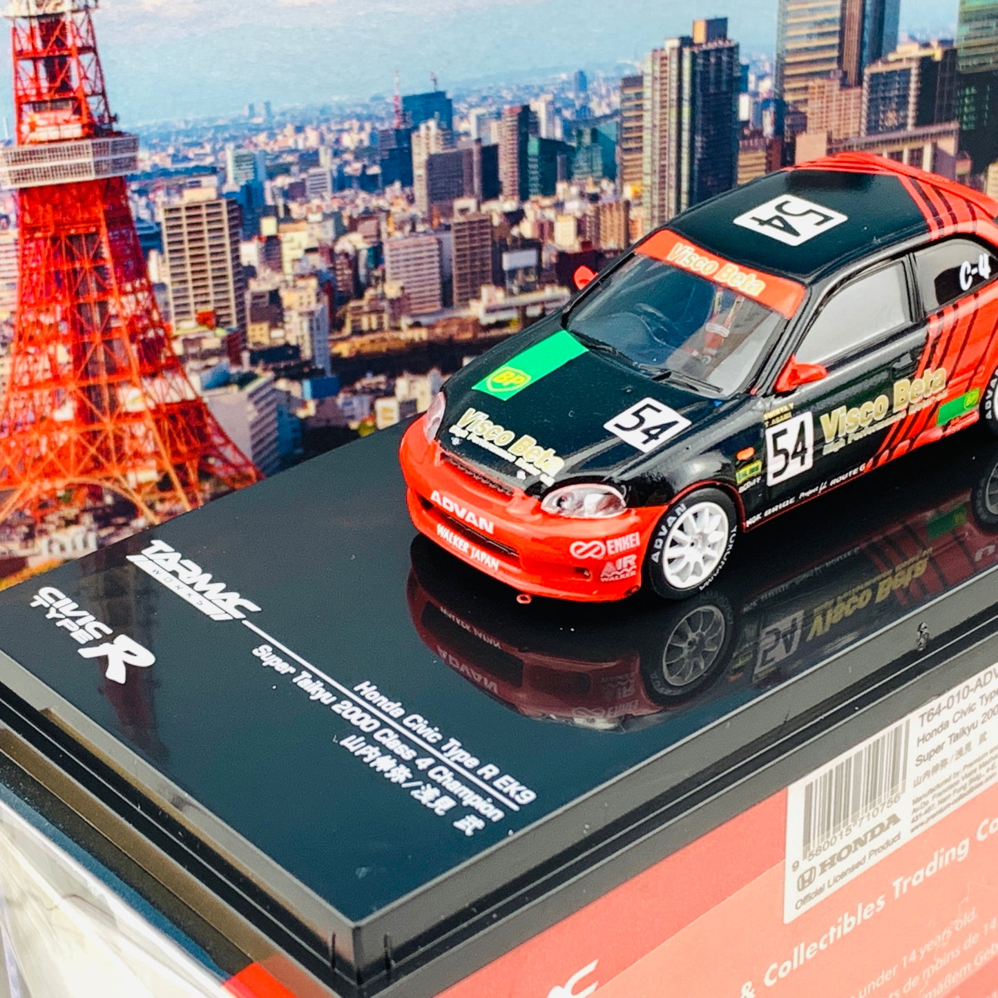 Tarmac Works 1/64 Honda Civic Type R EK9 Super Taikyu 2000 Class 4 Champion #54 T64-010-ADV