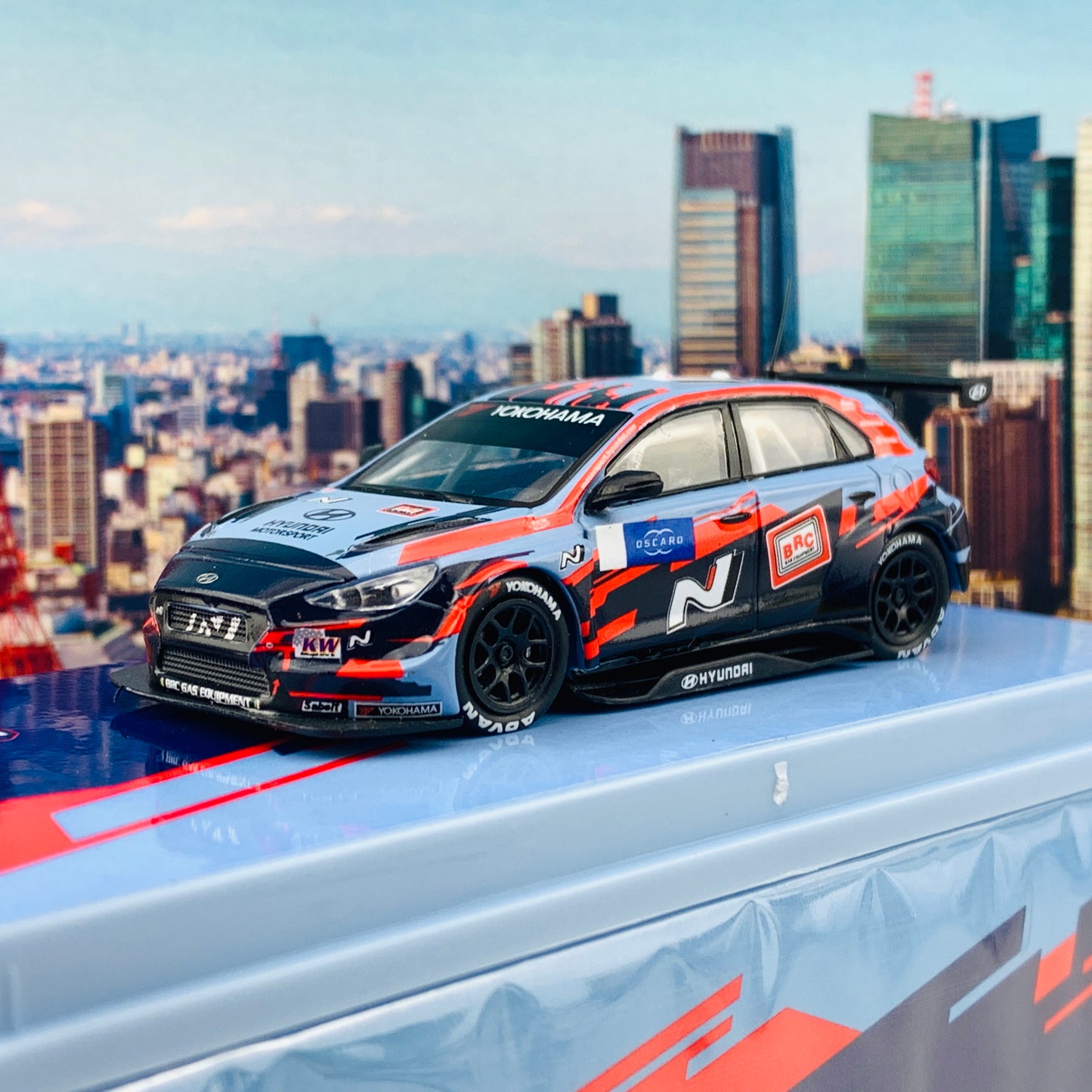 Tarmac Works 1/64 Hobby Collection Hyundai i30N TCR WTCR 2019 with Decal No. 1 Tarquini & No.5 Michelisz *** Limited to 1248pcs *** T64-031-19WTCR01