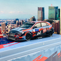 Tarmac Works 1/64 Hobby Collection Hyundai i30N TCR WTCR 2019 with Decal No. 1 Tarquini & No.5 Michelisz *** Limited to 1248pcs *** T64-031-19WTCR01