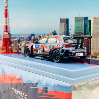 Tarmac Works 1/64 Hobby Collection Hyundai i30N TCR WTCR 2019 with Decal No. 1 Tarquini & No.5 Michelisz *** Limited to 1248pcs *** T64-031-19WTCR01