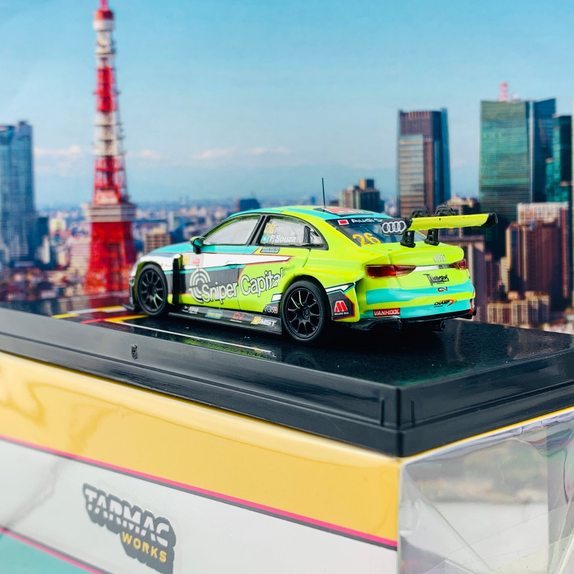 Tarmac Works 1/64 Audi RS 3 TCR Macau Touring Car Cup 2019 - 1950cc Class Winner Filipe de Souza  T64-013-19MGP26