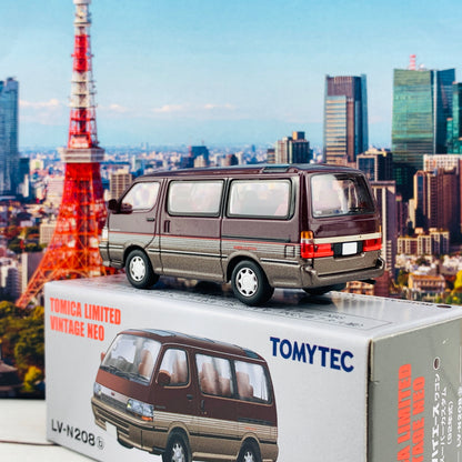 Tomytec Tomica Limited Vintage Neo 1/64 Toyota Hiace Wagon Super Custom 1992 Dark Red/Brown LV-N208b