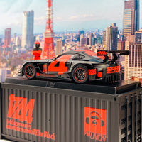 Tarmac Works 1/64 Mercedes-AMG GT3 4A Like Black No. 4 (Red) with Container Limited to 500pcs produced T64-008-4A4R