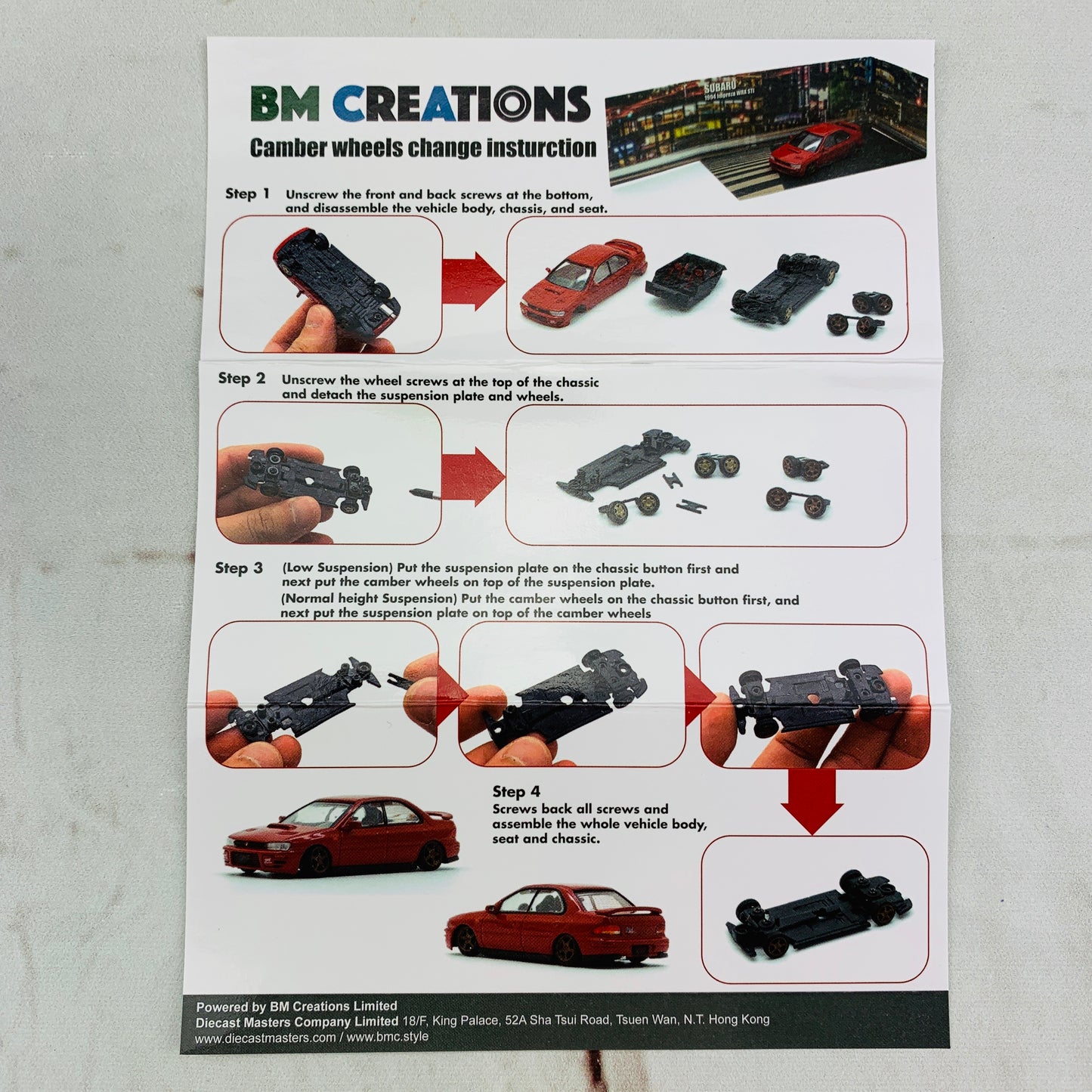 BM Creations JUNIOR 1/64 Subaru Impreza WRX STi 1994 WHITE RHD 64B0060
