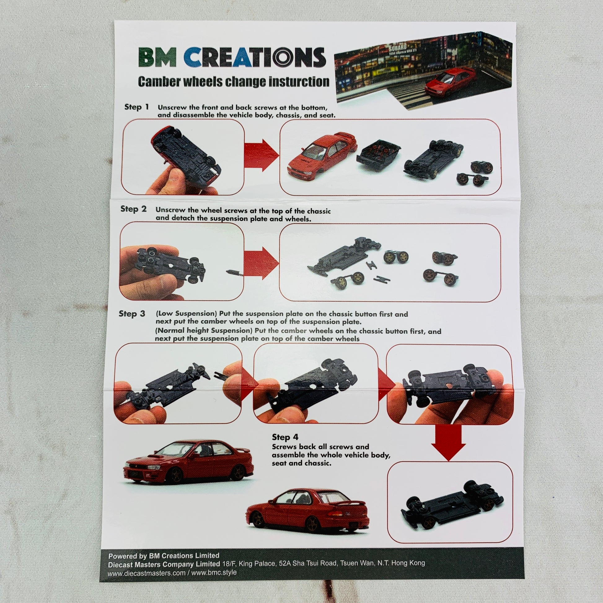 BM Creations JUNIOR 1/64 Subaru Impreza WRX STi 1994 WHITE RHD 64B0060