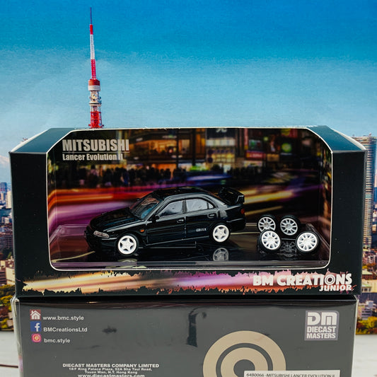 BM Creations JUNIOR 1/64 Mitsubishi Lancer Evolution II BLACK RHD 64B0066