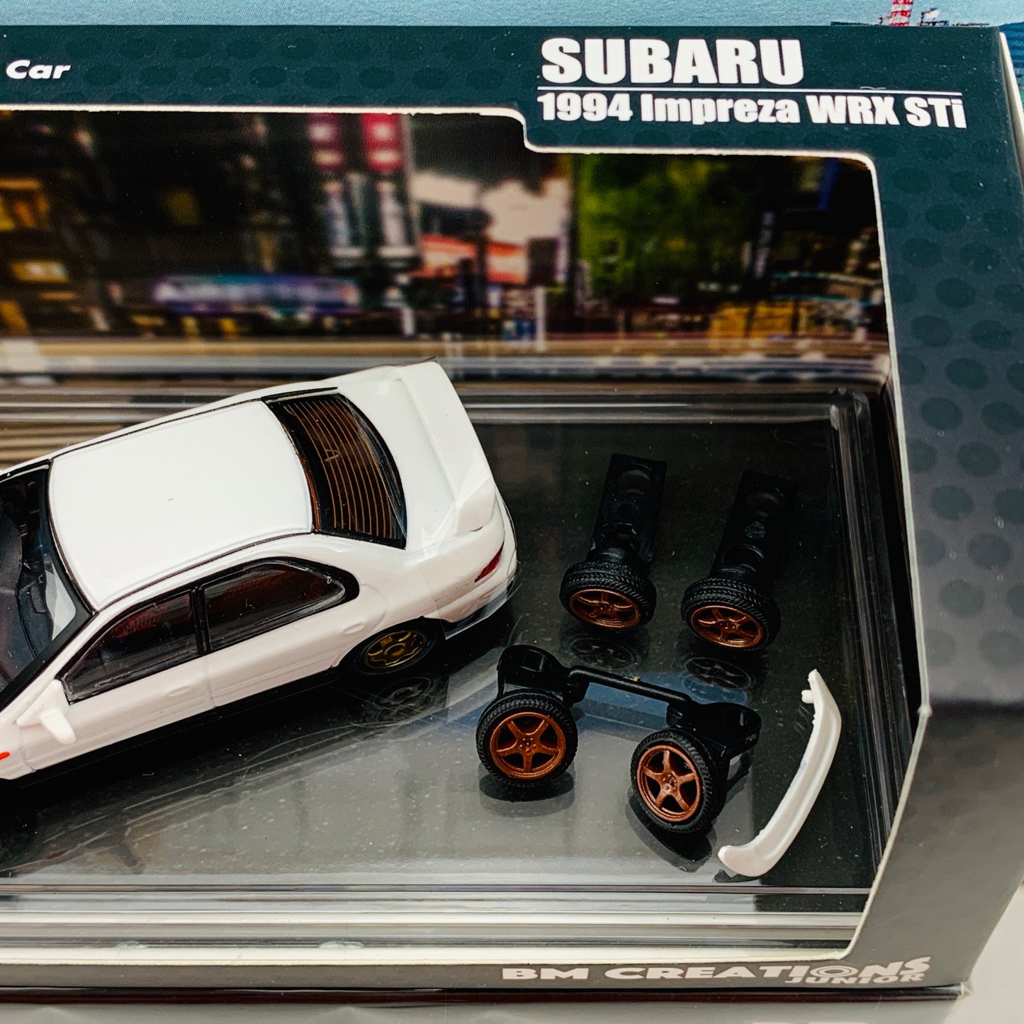 BM Creations JUNIOR 1/64 Subaru Impreza WRX STi 1994 WHITE RHD 64B0060