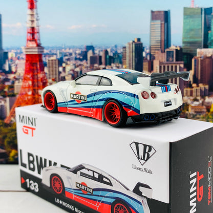 MINI GT 1/64 LB WORKS Nissan GTR R35 Type 1 Rear Wing Version 1, Martini Racing RHD MGT00133-R
