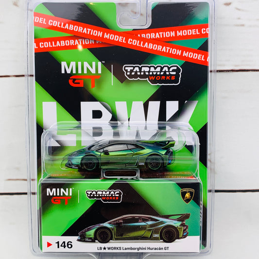 Tarmac Works x Mini GT Collaboration Model 1/64 LB★WORKS Lamborghini Huracán GT Magic Green LHD Blister clamshell Packed MGT00146-L