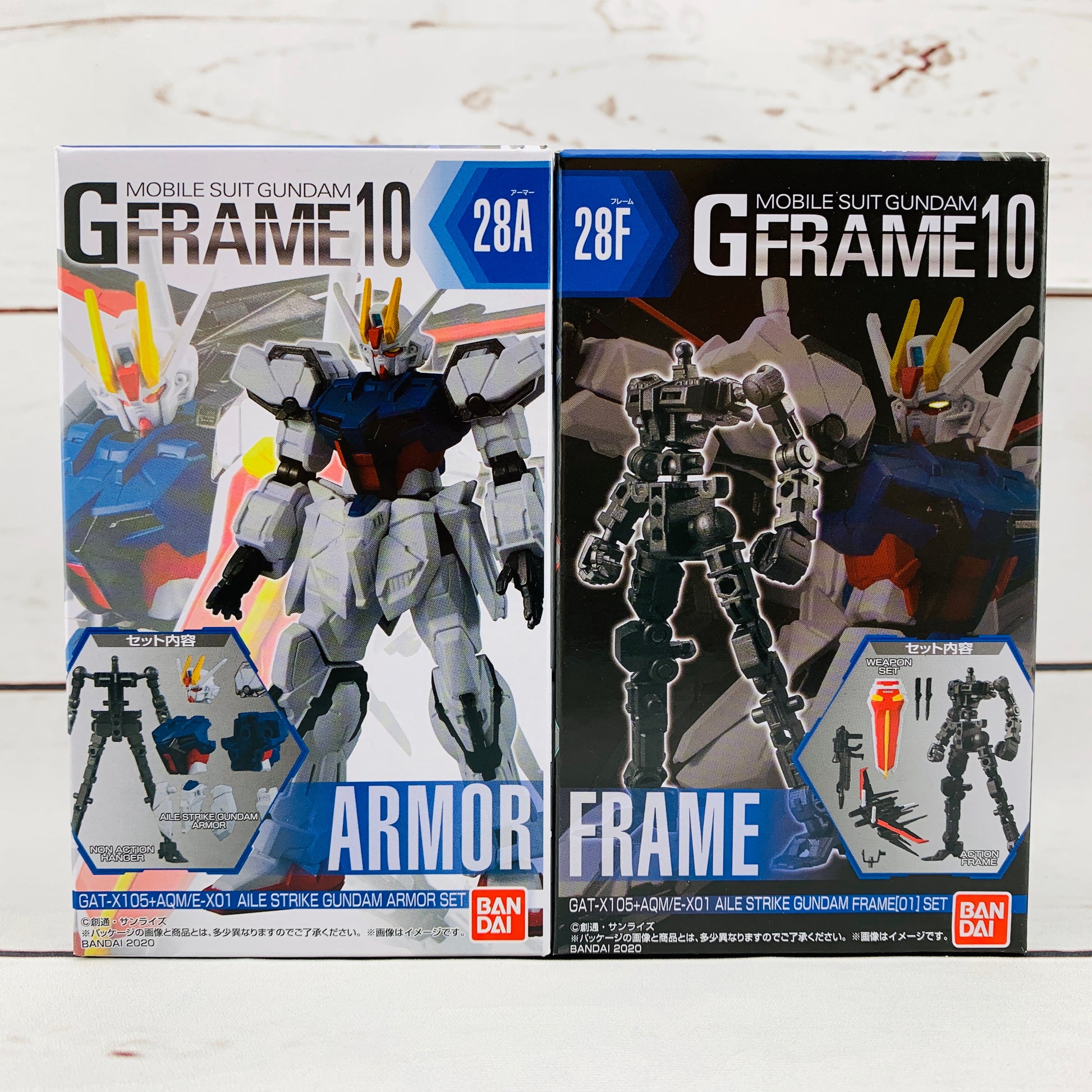 GFRAME 10 Mobile Suit Gundam 28A GAT-X105+AQM/E-X01 Aile Strike Gundam Armor Set and 28F GAT-X105+AQM/E-X01 Aile Strike Gundam Frame (01) Set