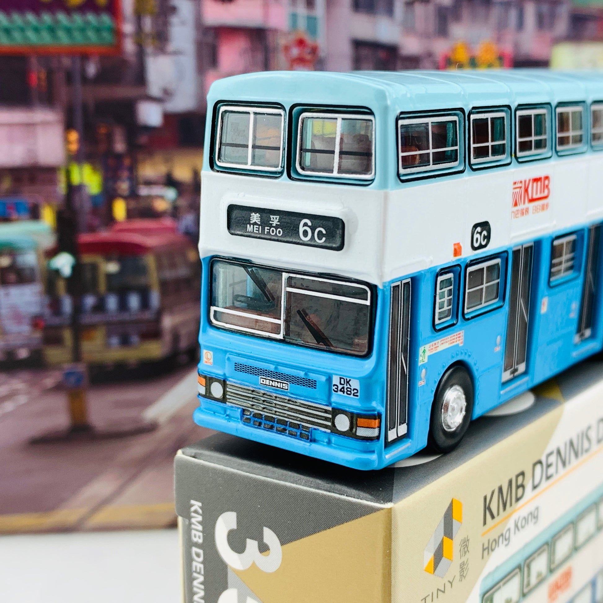 Tiny 微影 35 KMB DENNIS Dragon 12m (6C Mei Foo) 九巴 丹尼士巨龍12米 (淺藍色) (6C 美孚) KMB2020015