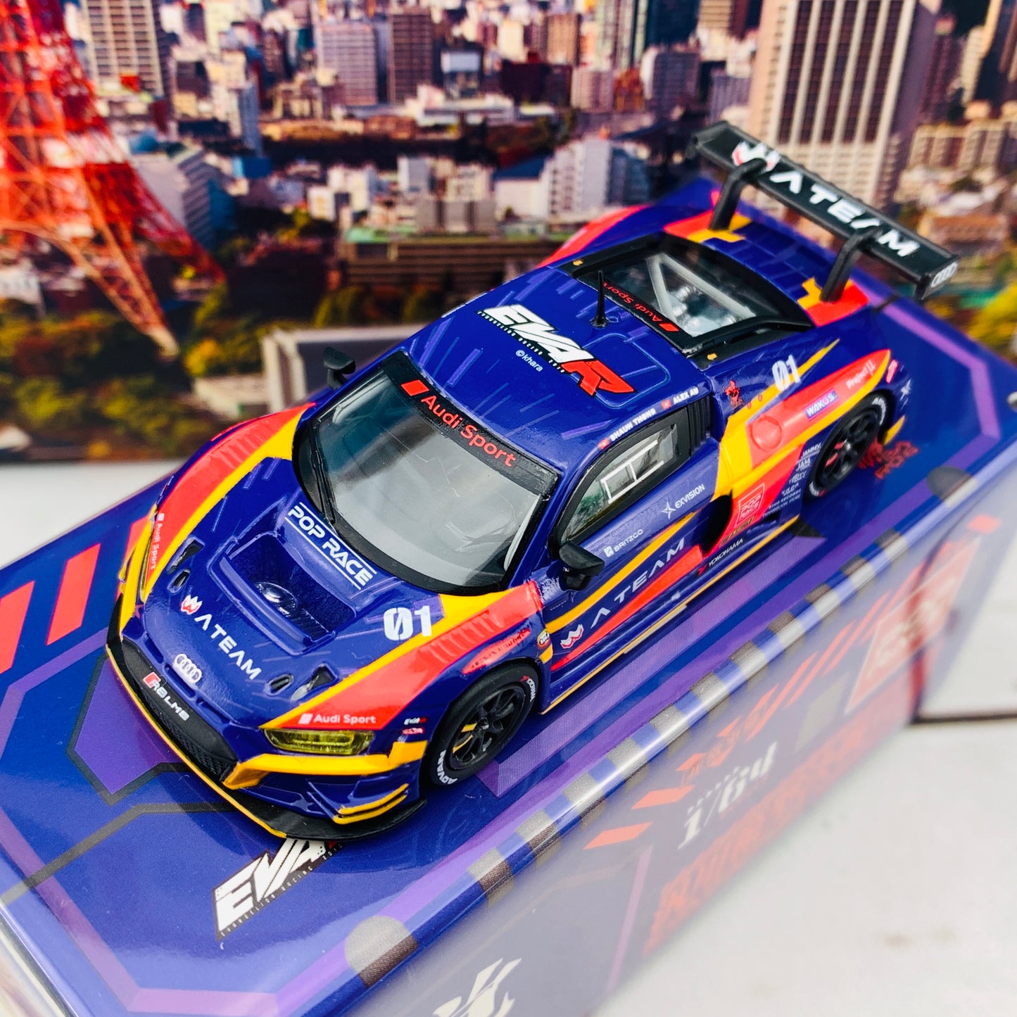 POPRACE 1/64 1/64 Audi R8 LMS - EVA RT Test Type-01 KAKUSEI 覚醒 X Works R8 PR64-R8LMS-EVA01KA