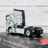 MINI GT 1/64 Mercedes-Benz Actros Silver w/Black Mercedes Logo LHD MGT00139-L