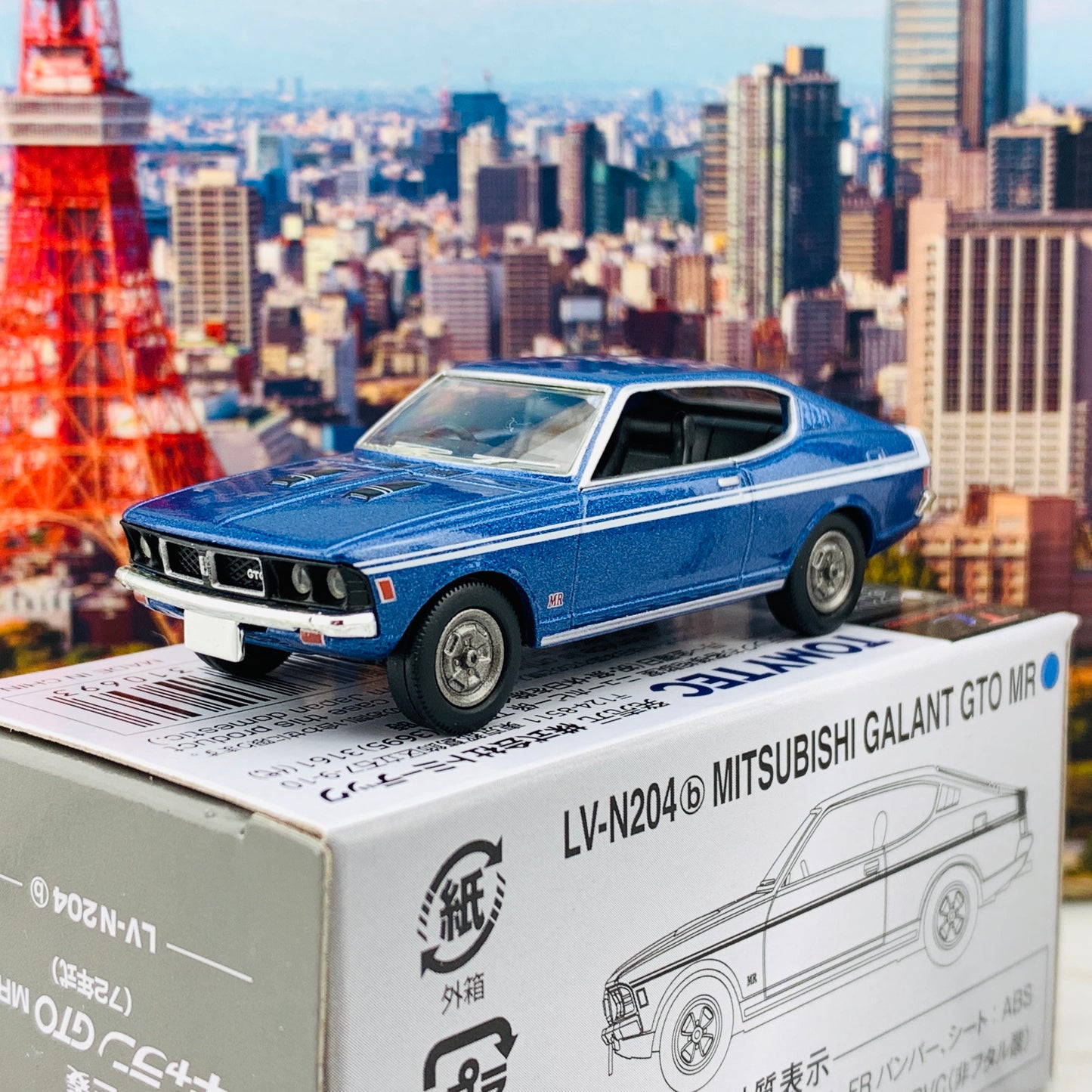 Tomytec Tomica Limited Vintage Neo 1/64 Mitsubishi Colt Galant GTO MR Blue 1972 LV-N204b