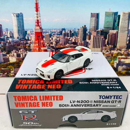 Tomytec Tomica Limited Vintage Neo 1/64 Nissan GTR 50th ANNIVERSARY WHITE LV-N200c
