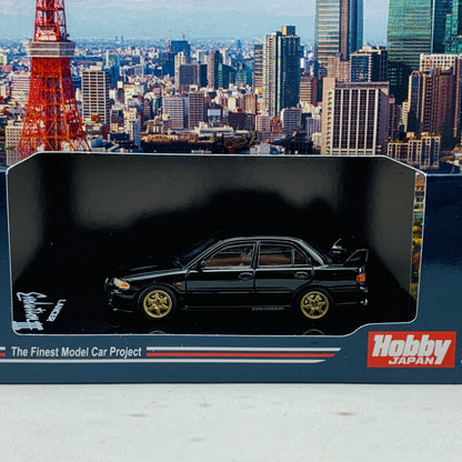 HOBBY JAPAN 1/64 Mitsubishi Lancer GSR Evolution III CE9A Customized Version Pyrenees Black HJ641010CBK