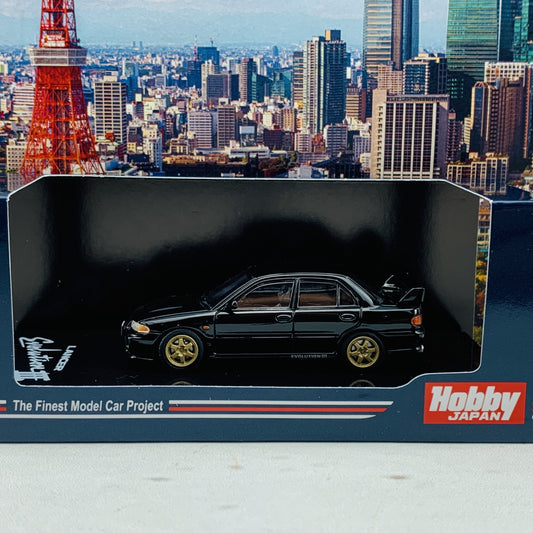HOBBY JAPAN 1/64 Mitsubishi Lancer GSR Evolution III CE9A Customized Version Pyrenees Black HJ641010CBK