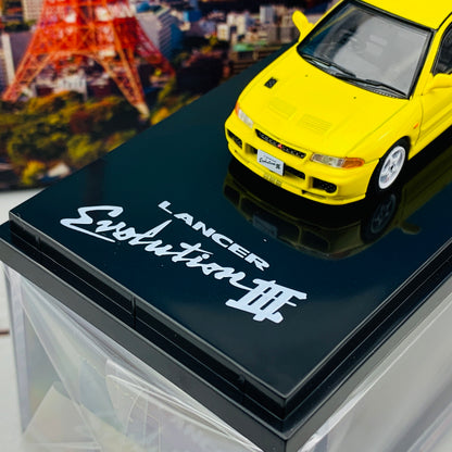 HOBBY JAPAN 1/64 Mitsubishi Lancer GSR Evolution III CE9A Dandelion Yellow HJ641010Y