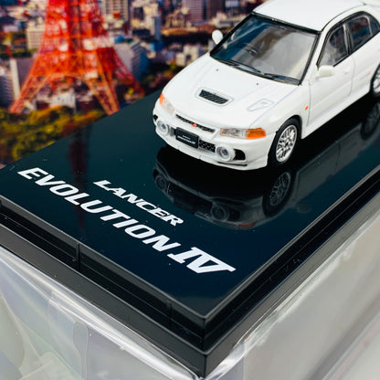 HOBBY JAPAN 1/64 Mitsubishi Lancer GSR Evolution IV CN9A Scortia White HJ641011W