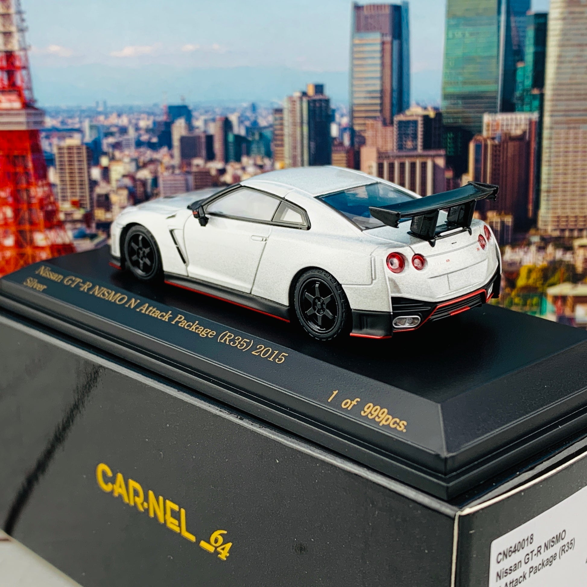 CAR-NEL 1/64 Nissan GTR Nismo N Attack Package R35 2015 Silver CN640018