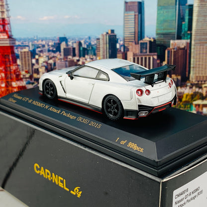 CAR-NEL 1/64 Nissan GTR Nismo N Attack Package R35 2015 Silver CN640018