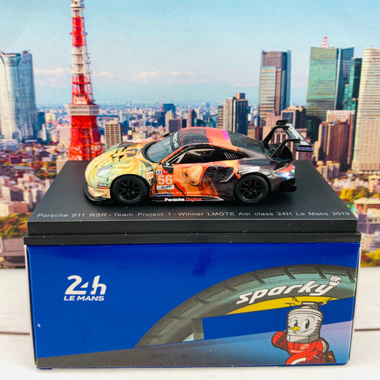 Sparky 1/64 Porsche 911 RSR No.56 Team Project 1 Winner LMGTE Am class 24H Le Mans 2019 J. Bergmeister - P. Lindsey - E. Perfetti Y142