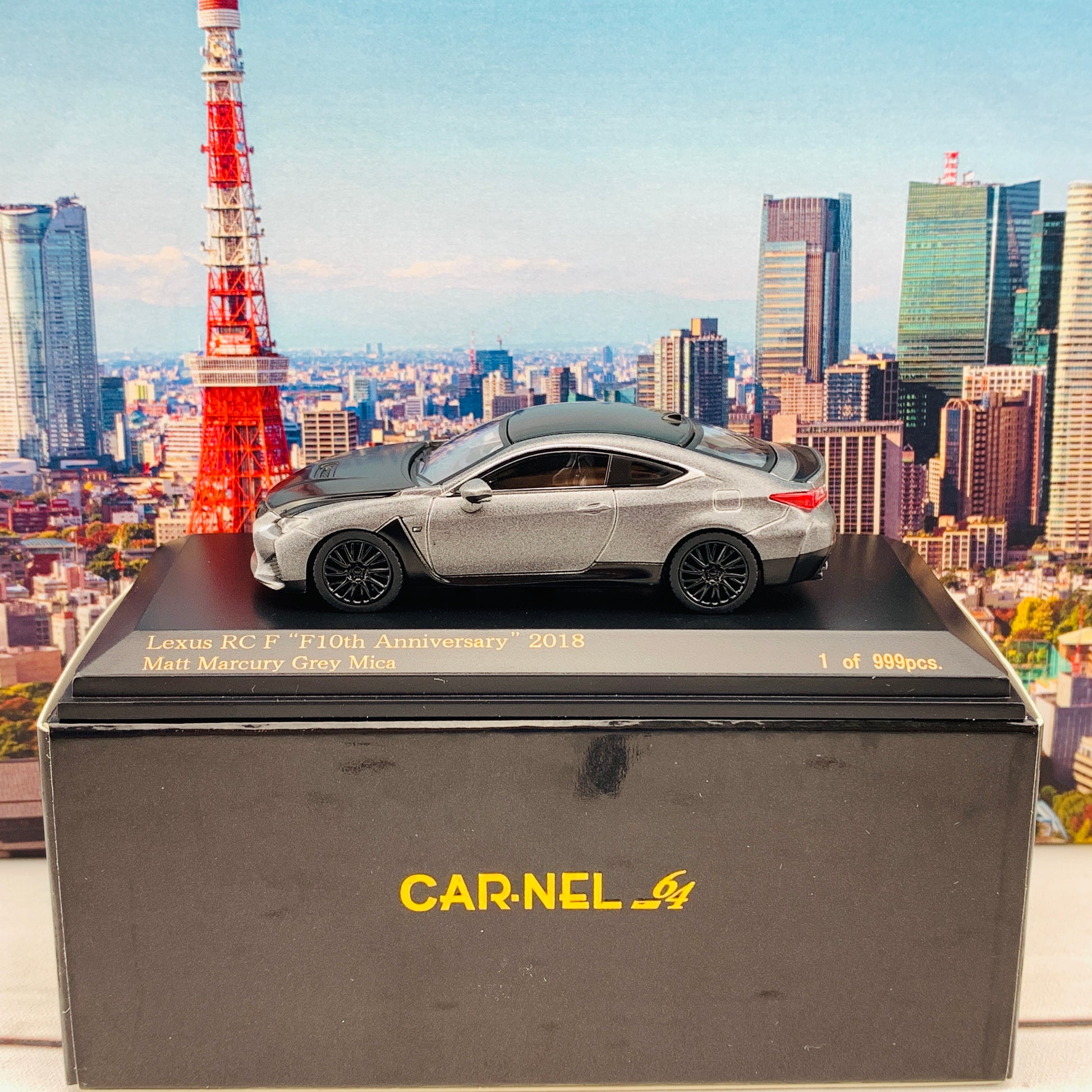 CAR-NEL 1/64 Lexus RC F "F 10th Anniversary" 2018 Matt Marcury Grey Mica CN640031