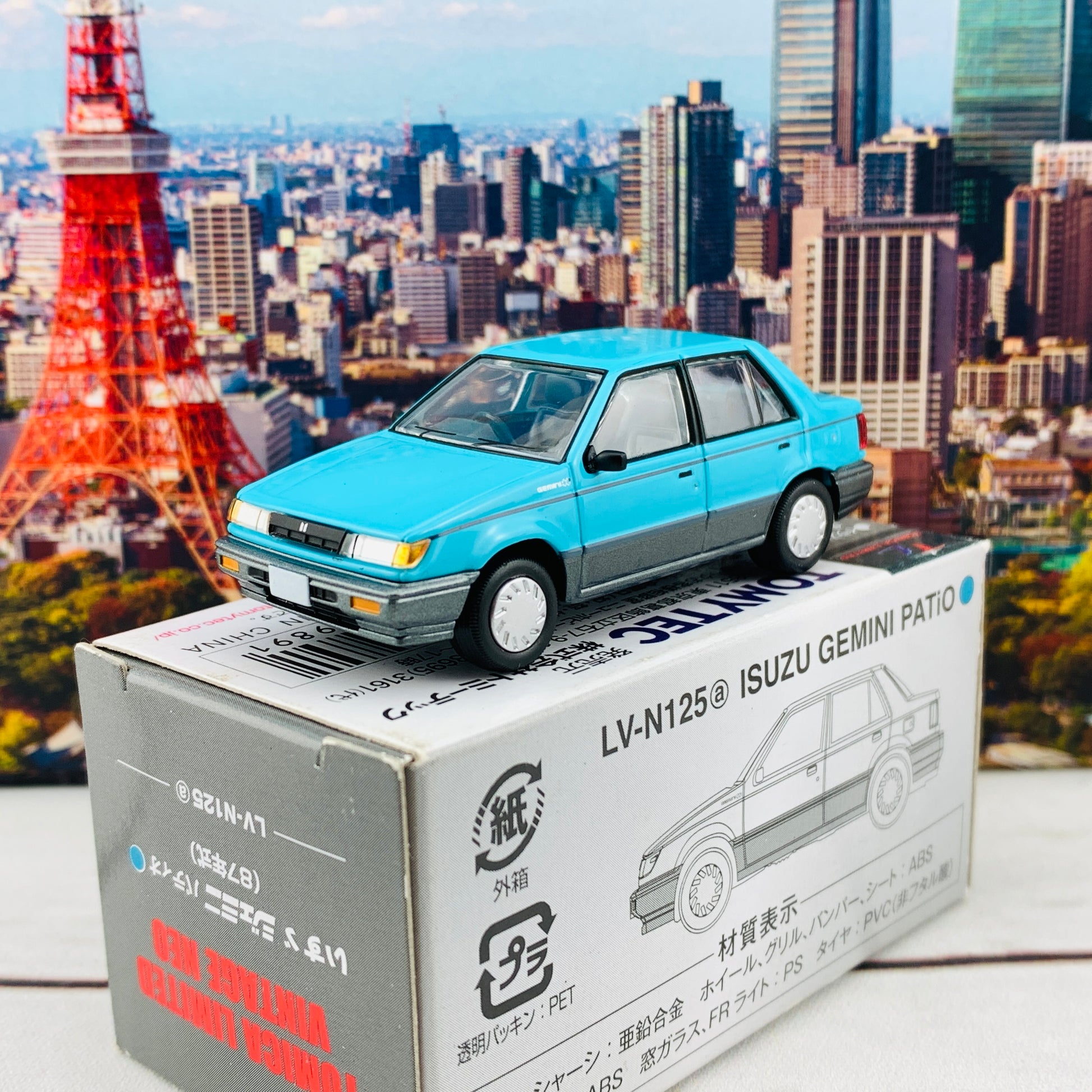 Tomica Limited Vintage Neo 1/64 Isuzu Gemini PATiO Blue LV-N125a