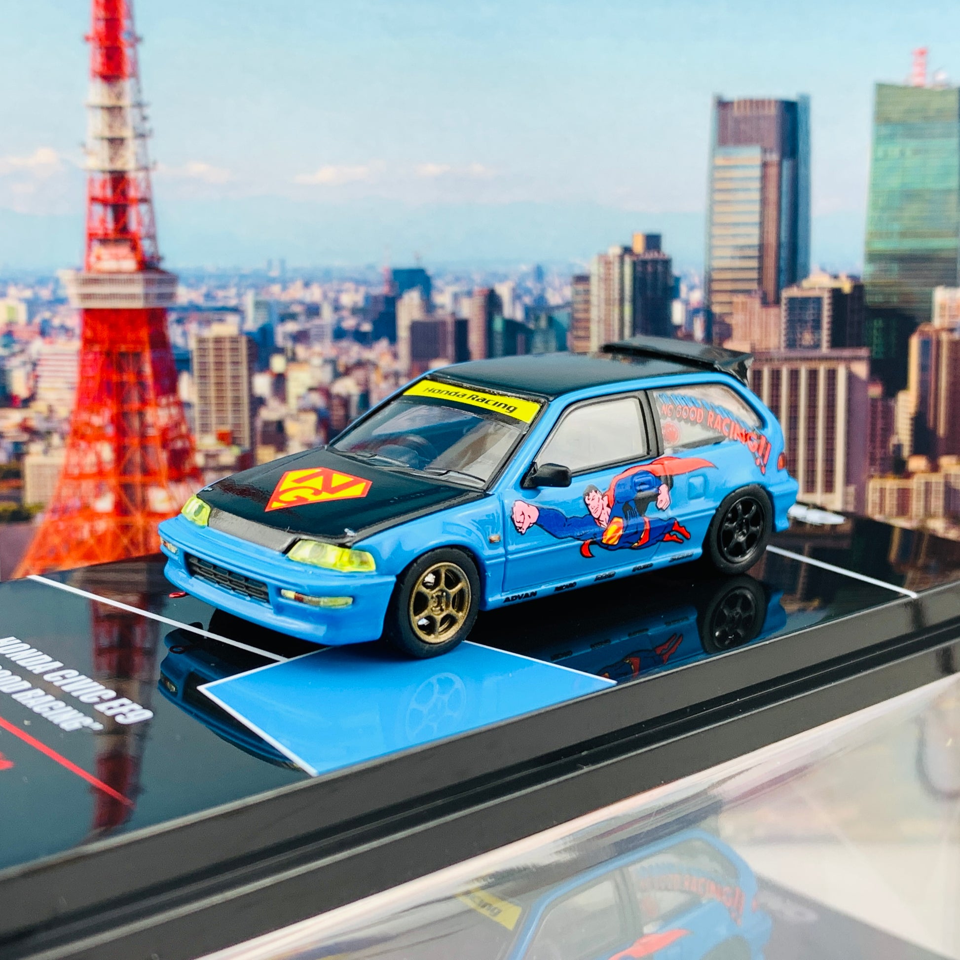 INNO64 1/64 JDM COLLECTION HONDA CIVIC EF9 "NO GOOD RACING - Superman" IN64-EF9-JDM08
