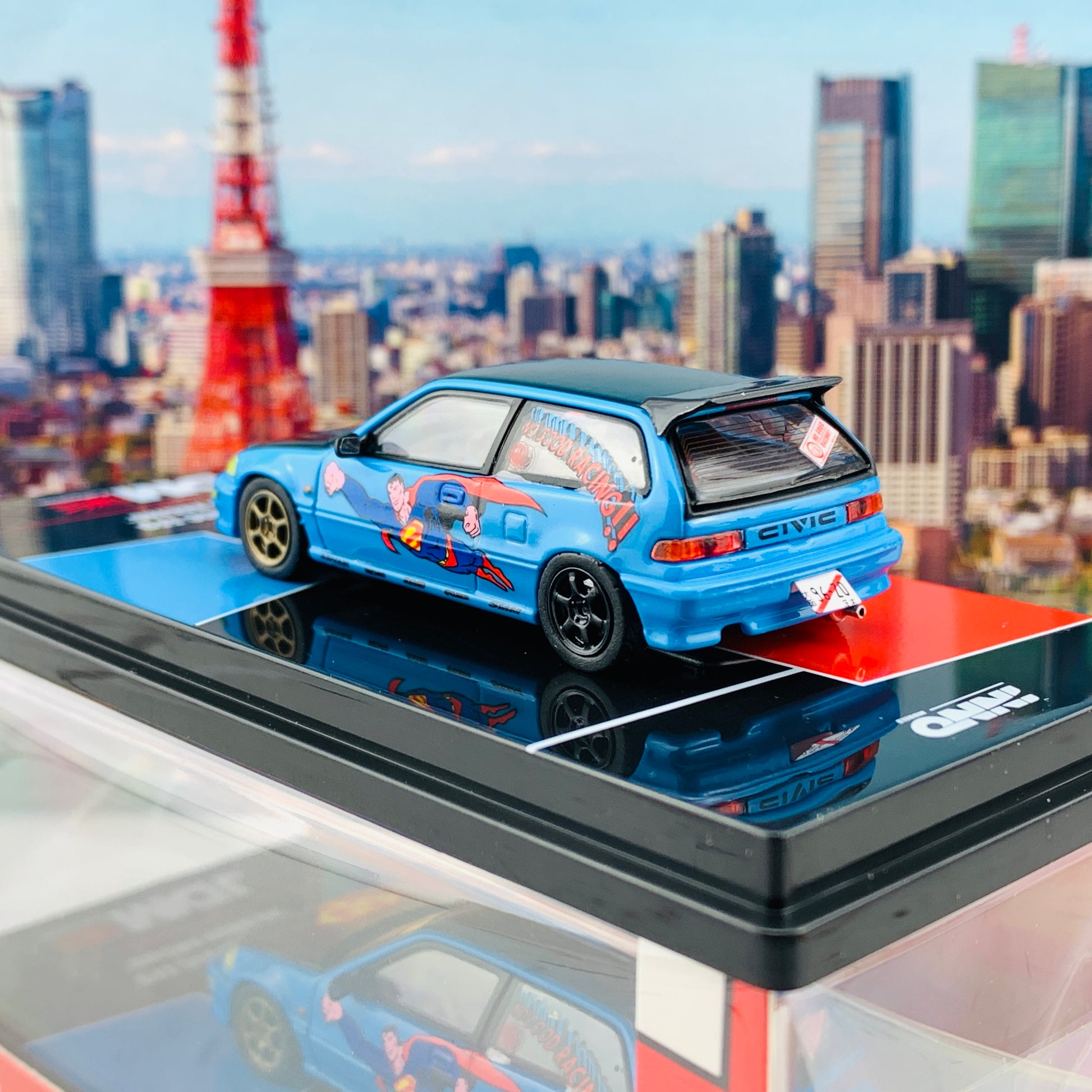 INNO64 1/64 JDM COLLECTION HONDA CIVIC EF9 "NO GOOD RACING - Superman" IN64-EF9-JDM08