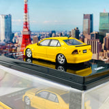 INNO64 1/64 TOYOTA ALTEZZA RS200 YELLOW (Japan Special Model) WITH EXTRA WHEELS AND DECALS IN64-RS200-YL