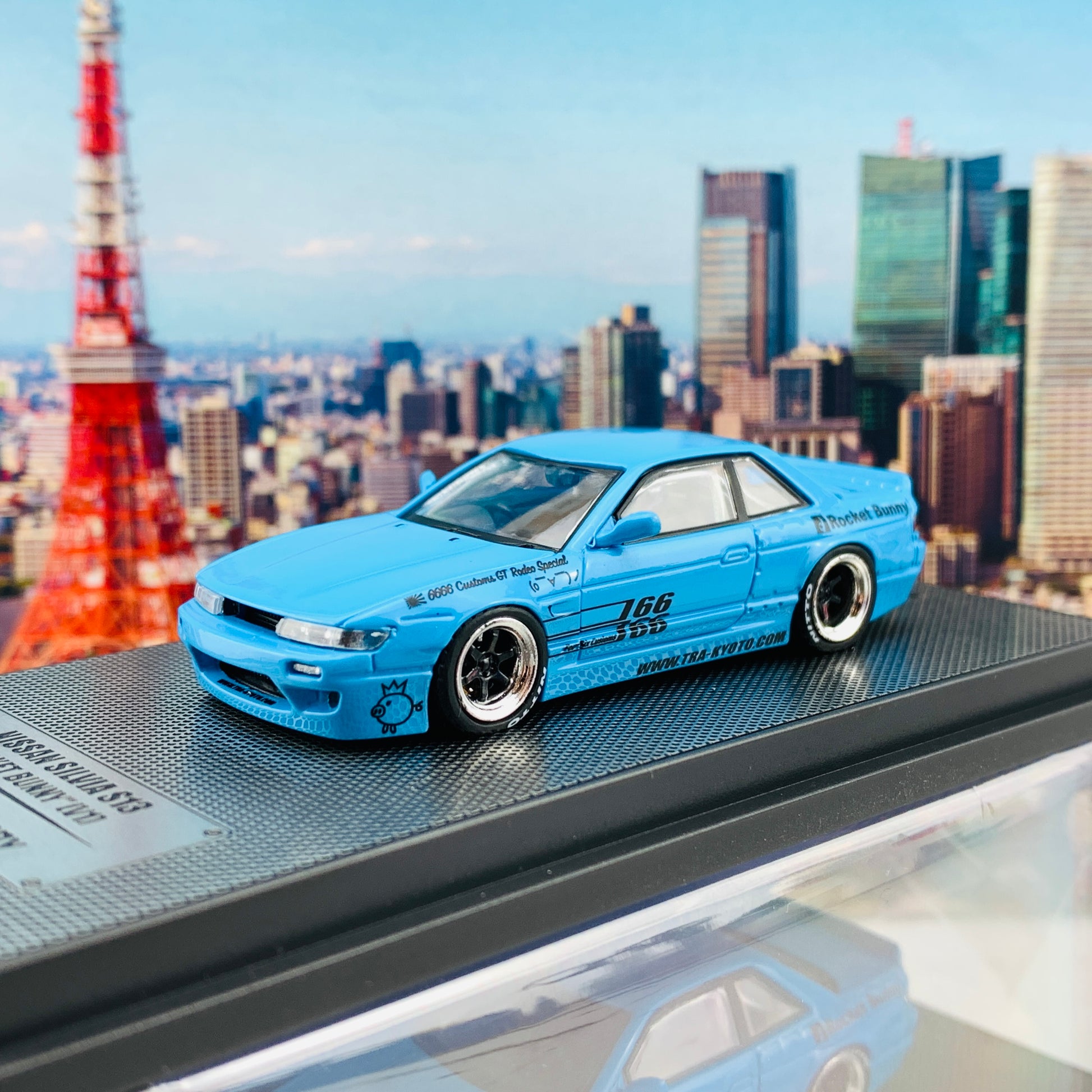 INNO64 1/64 NISSAN SILVIA S13 ROCKET BUNNY V1 Light Blue IN64-S13V1-LBL