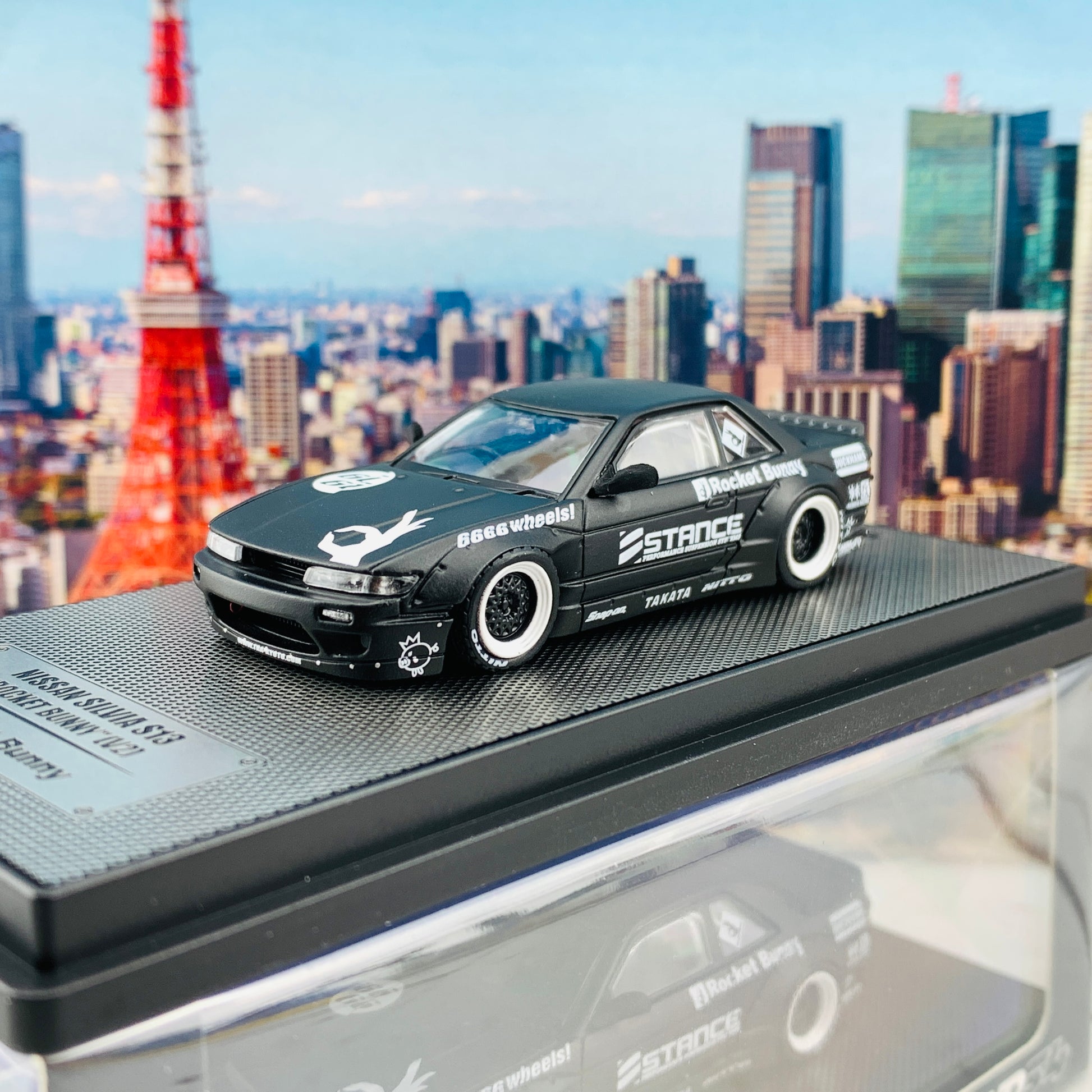 INNO64 1/64 NISSAN SILVIA S13 ROCKET BUNNY V2 Matte Black IN64-S13V2-MB