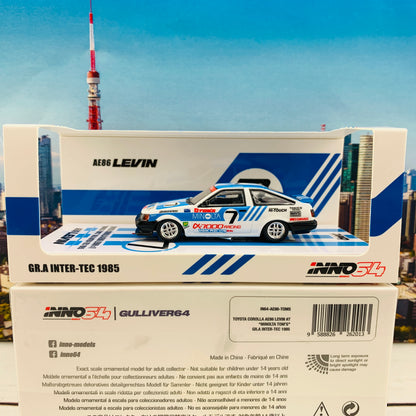 INNO64 1/64 TOYOTA COROLLA Levin AE86 #7 "MINOLTA TOM'S " GR.A INTER-TEC 1985 IN64-AE86-TOMS