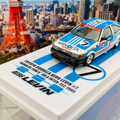 INNO64 1/64 TOYOTA COROLLA Levin AE86 #7 "MINOLTA TOM'S " GR.A INTER-TEC 1985 IN64-AE86-TOMS