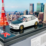 HOBBY JAPAN 1/64 Honda Civic TYPE R EK9 Customized Version Carbon Bonnet CHAMPIONSHIP WHITE HJ641016CW