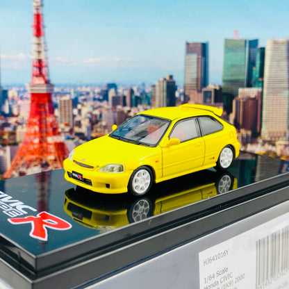 HOBBY JAPAN 1/64 Honda Civic TYPE R EK9 2000 SUNLIGHT YELLOW HJ641016Y