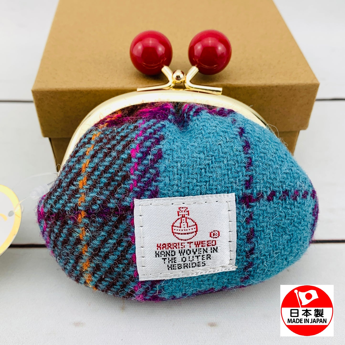 Harris Tweed Pouch - Purple Plaid Made in Japan 515-008-71-00